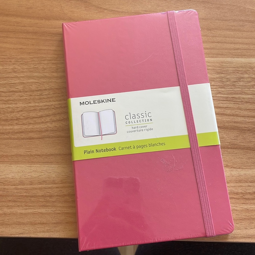 Pink Moleskin plain notebook 5x8 1/4”